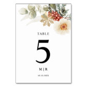 Numéro De Table Mercredi d'hiver de Noël (Dos)