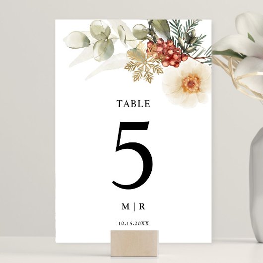 Numéro De Table Mercredi d'hiver de Noël