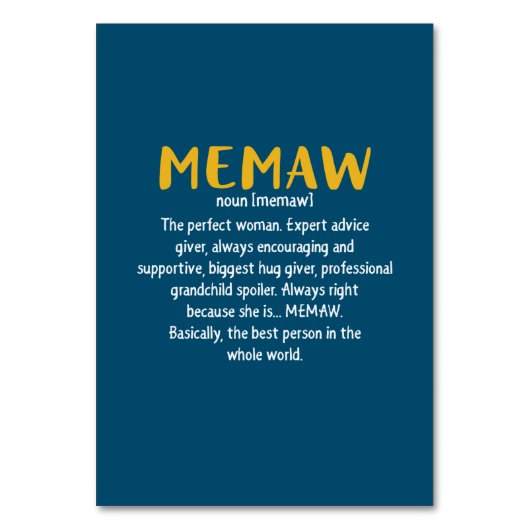 Numéro De Table Mère Art Memaw Définition (Par défaut)