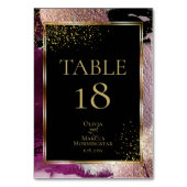 NUMÉRO DE TABLE | Métalisé Noir Or et Cassis (Dos)