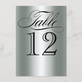 Numéro de table métallisé argenté élégant Glam Bli