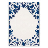 Numéro De Table Mexique Otomi bleu Floral Élégant Mariage Fiesta (Dos)