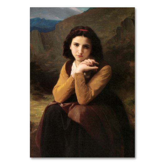 Numéro De Table Mignon Innocence d'une adolescente, Bouguereau (Dos)