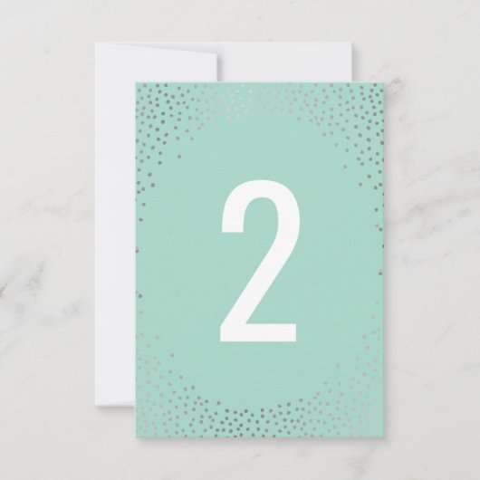 NUMÉRO DE TABLE miniature confettis argentés rusti (Devant)