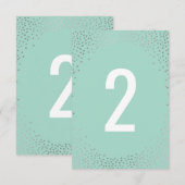 NUMÉRO DE TABLE miniature confettis argentés rusti (Devant / Derrière)