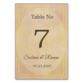 Numéro de table minimal (Dos)