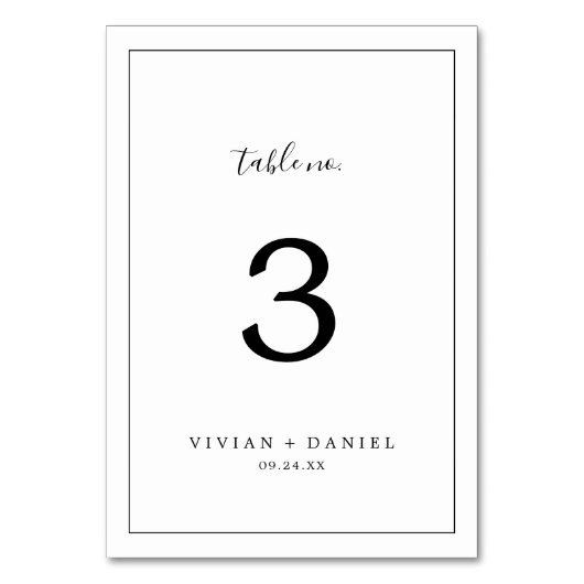 Numéro de table minimal (Par défaut)