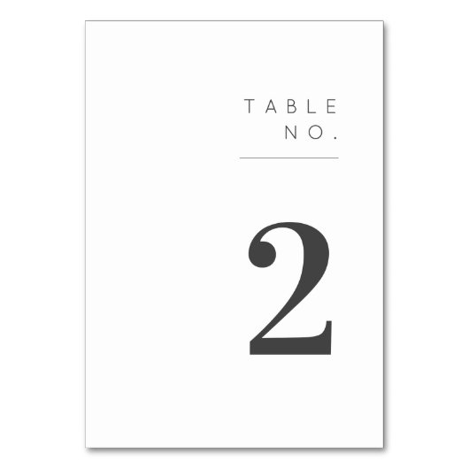 Numéro de table minimal (Par défaut)
