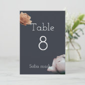 Numéro de table minimal bleu foncé (Debout devant)