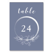 Numéro de table minimal bohème bleu Carte (Dos)