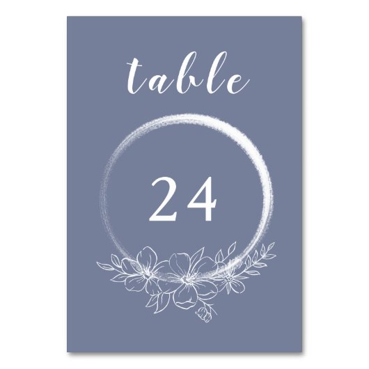 Numéro de table minimal bohème bleu Carte (Par défaut)