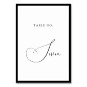 Numéro De Table Minimal Classy Black & White Border Script Wedding (Par défaut)