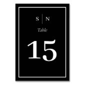 Numéro De Table Minimal et chic | Noir foncé avec Mariage frontali (Dos)