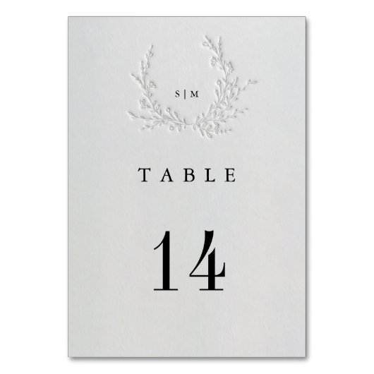 Numéro De Table Minimal Faux Blind Deboss Cotton Wedding Table (Par défaut)