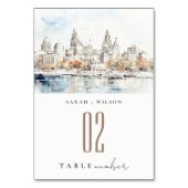 Numéro De Table Minimal Kansas City Missouri Watercolor Mariage (Dos)