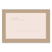 Numéro De Table Minimalist Beige Calligraphy (Devant)