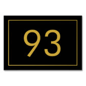 Numéro De Table Minimalist Black Gold Text Restaurant  (Devant)