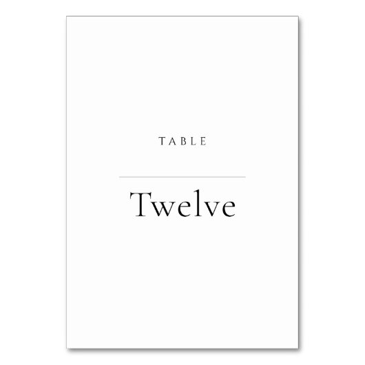 Numéro De Table Minimalist Black & White | Modern Luxury  (Par défaut)