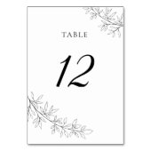 Numéro De Table Minimalist Botanical Wedding Black White Elegant (Par défaut)