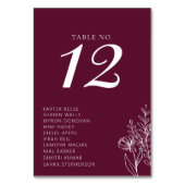 Numéro De Table Minimalist Burgundy Modern Classic Wedding Names (Par défaut)