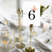 Numéro De Table Minimalist Butterfly Wedding Table Number Card