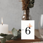 Numéro De Table Minimalist Butterfly Wedding Table Number Card