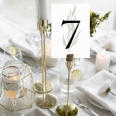 Numéro De Table Minimalist Eucalyptus Wedding Table Number Sign