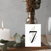 Numéro De Table Minimalist Eucalyptus Wedding Table Number Sign