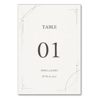 Numéro De Table Minimalist Gold Line Wedding Table Number Card