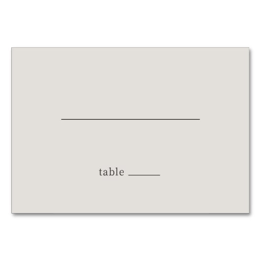 Numéro De Table Minimalist Gray Line Art (Devant)