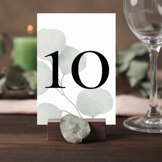 Numéro De Table Minimalist Greenery Wedding Table Number Card