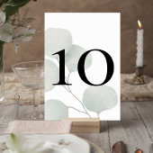 Numéro De Table Minimalist Greenery Wedding Table Number Card