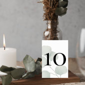 Numéro De Table Minimalist Greenery Wedding Table Number Card