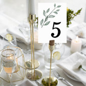 Numéro De Table Minimalist Greenery Wedding Table Number Card