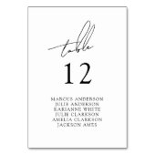 Numéro De Table Minimalist Modern & Whimsical Script (Dos)