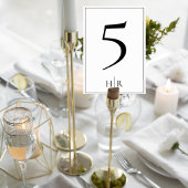 Numéro De Table Minimalist Monogram Wedding Table Number Card