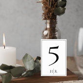 Numéro De Table Minimalist Monogram Wedding Table Number Card