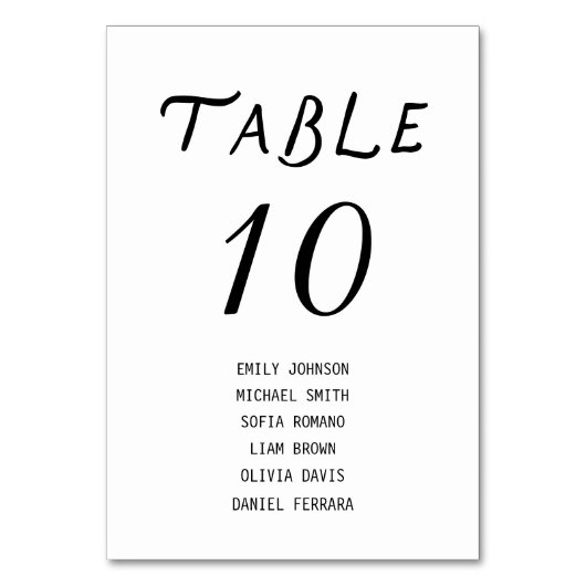 Numéro De Table Minimalist Script Wedding Table Number (Par défaut)