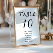 Numéro De Table Minimalist Script Wedding Table Number