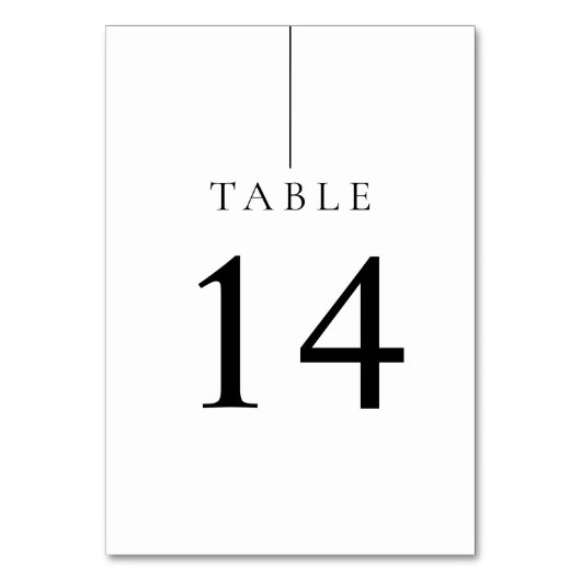 Numéro De Table Minimalist Simple Clean Line Modern Wedding (Dos)