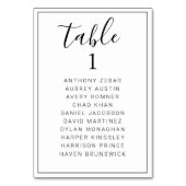 Numéro De Table Minimalist Table Number Seating Chart Wedding Card (Par défaut)