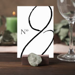 Numéro De Table Minimalist Wedding Table Number Card<br><div class="desc">Add a striking yet refined detail to your reception tables with this minimalist wedding table number card. The design features an oversized artistic script number that creates a modern statement while keeping the overall look clean and sophisticated. A small, elegant “No.” label adds a classic touch, balancing contemporary style with...</div>