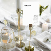Numéro De Table Minimalist Wedding Table Number Card with Heart