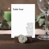 Numéro De Table Minimalist Wedding Table Number Card with Heart