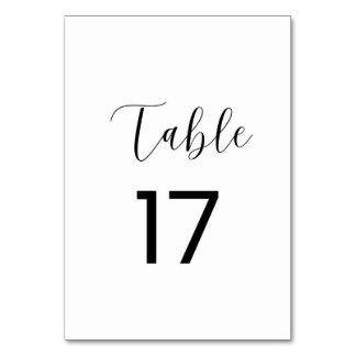 Numéro de table minimaliste 17