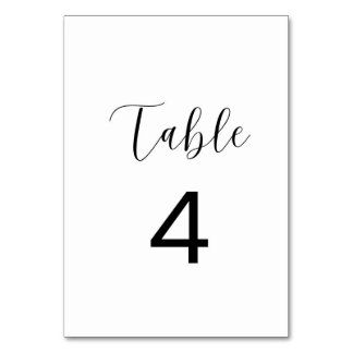 Numéro de table minimaliste 4 carte