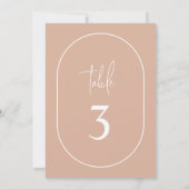 Numéro de table minimaliste à double arc rose (Dos)