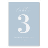 Numéro de table minimaliste bleu élégant (Dos)