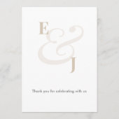 Numéro de table Minimaliste Champagne Ampersand (Dos)