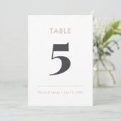 Numéro de table Minimaliste Champagne Ampersand (Debout devant)